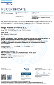 2022 IFS Certificate frigo group